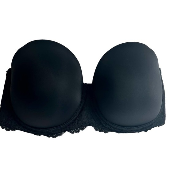 Torrid Curve Strapless Bra Plus‎ sz. 40 F Black Lightly Lined Smooth - Picture 2 of 9